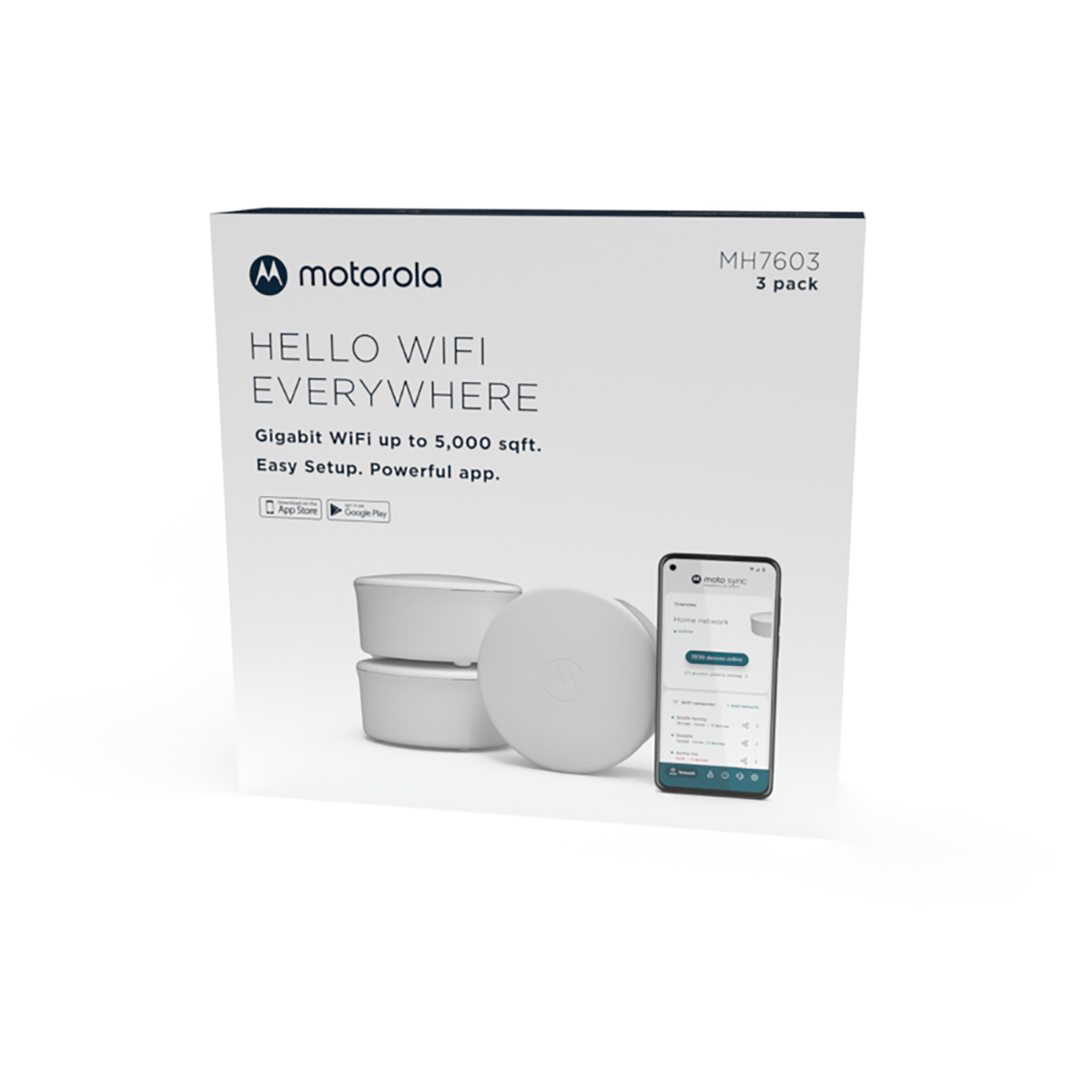 Motorola WiFi 6 Mesh Router System, 1.8 Gbps speed | mh7600