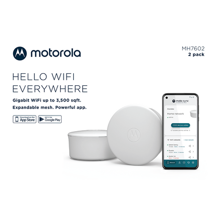 Motorola WiFi 6 Mesh Router System, 1.8 Gbps speed | mh7600