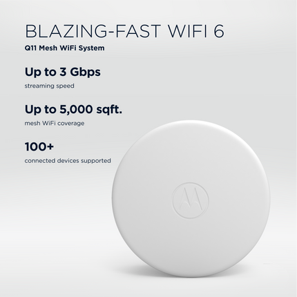 Motorola WiFi 6 Mesh Router System, 3.0 Gbps speed | q11